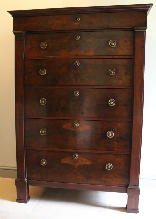French Empire Mahogany Commode \ Chest of Drawers