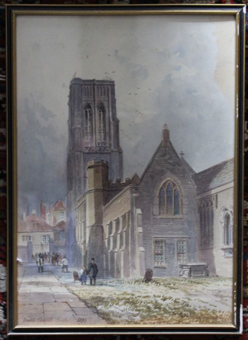 fig 1. Alfred Edward Parkman Watercolour of Temple Lodge Bristol Masonic Interest
