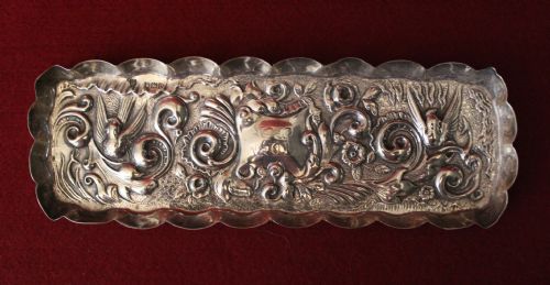 Victorian Silver Pen Tray, London 1898