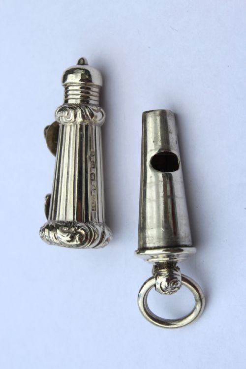 fig 1. Victorian Silver Military or Navy Officers Whistle, Joseph Jenners & Co, Birmingham 1871