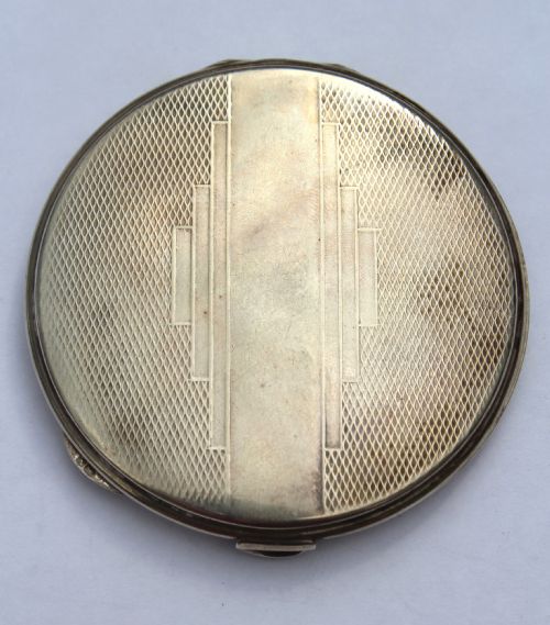 Art Deco Silver Compact, Birmingham 1920, Broadway & Co.