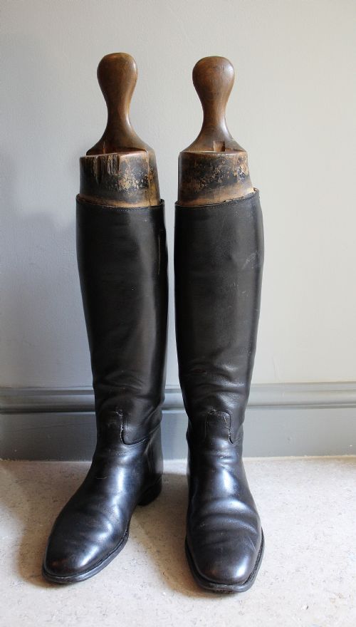 A Pair of Antique Leather Riding Boots by Tom Hill, Knightsbridge