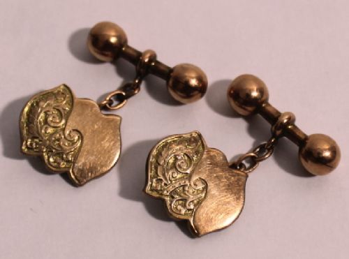 Antique Edwardian 9ct Rose Gold Cufflinks