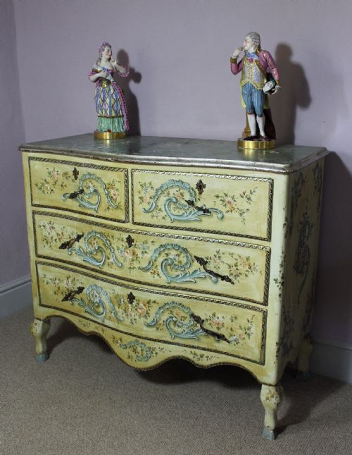 Venetian Painted Serpentine Chest of Drawers