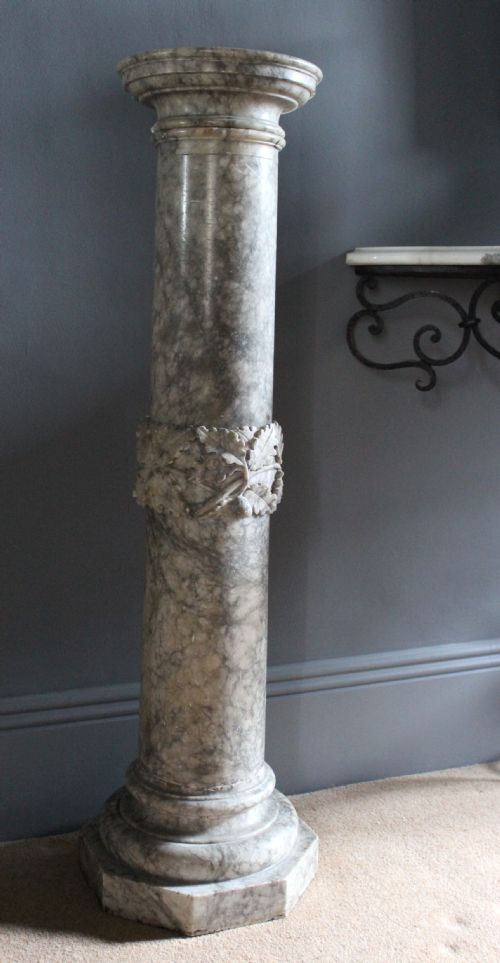 Antique Carved Alabaster Column