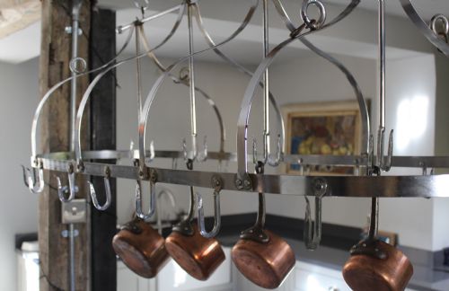 Vintage Chrome Butchers Game Rack / Batterie De Cuisine