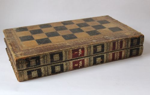 Leather-bound, Gilt-tooled Games Box in the Form of a Book