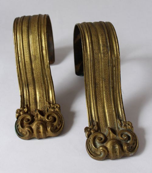 Pair of French Empire Gilt Metal Curtain Tiebacks
