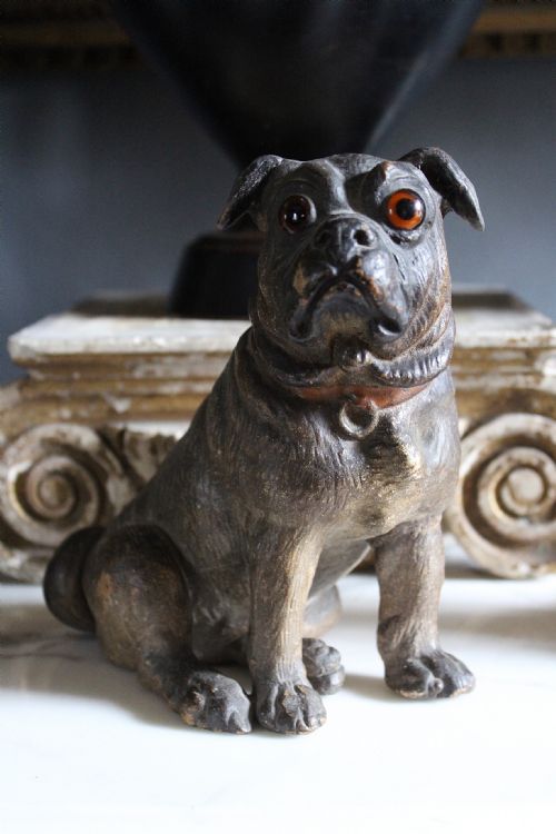 Austrian Cold Painted Terracotta Pug Dog