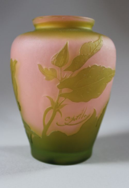 Galle Cameo Glass Cabinet Vase Circa 1900