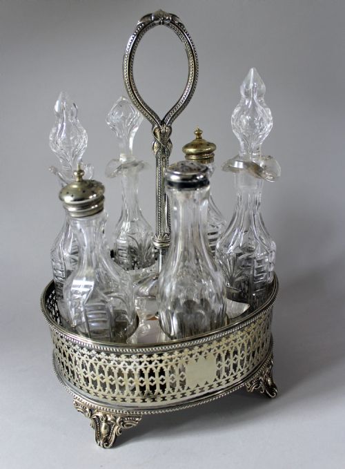 Antique Silver Plated Cruet Set by Fenton Bros.