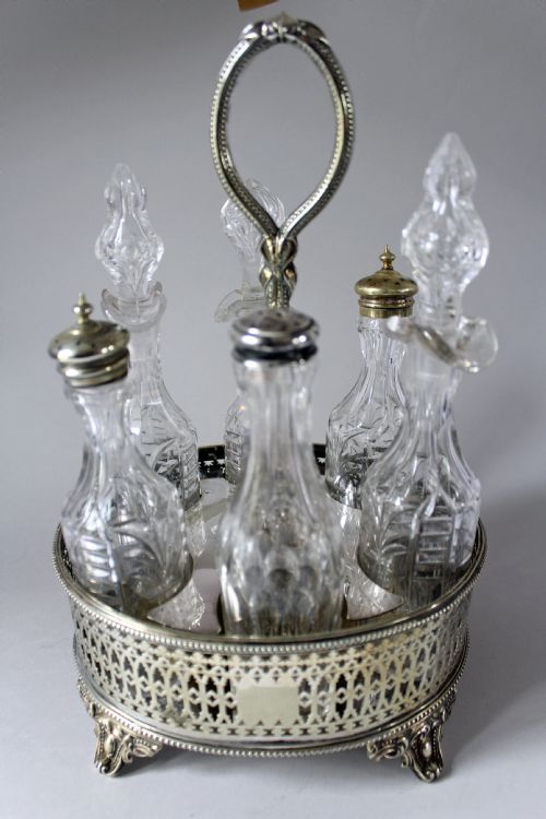 fig 1. Antique Silver Plated Cruet Set by Fenton Bros.