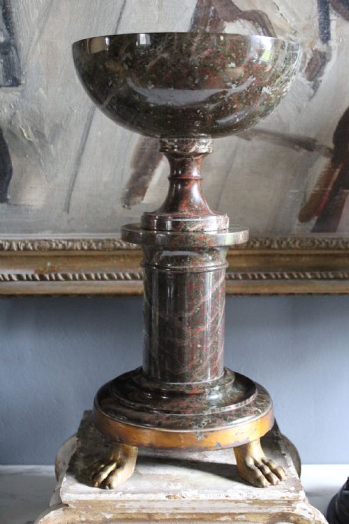 Large Cornish Serpentine Tazza on Stand