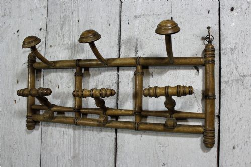 French Faux Bamboo Folding Coat / Hat Rack