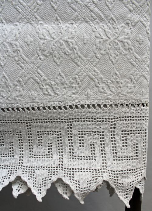 French Pique De Marseilles Whitework Double Bedspread