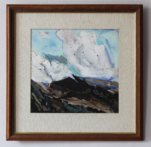 Keith Grant Gouache of Mount Etna