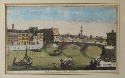fig 1. Daumont Hand Coloured Engraving Print of Florence