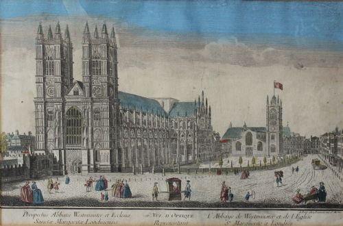 fig 1. Daumont Hand-Coloured Optical Print of Westminster Abbey