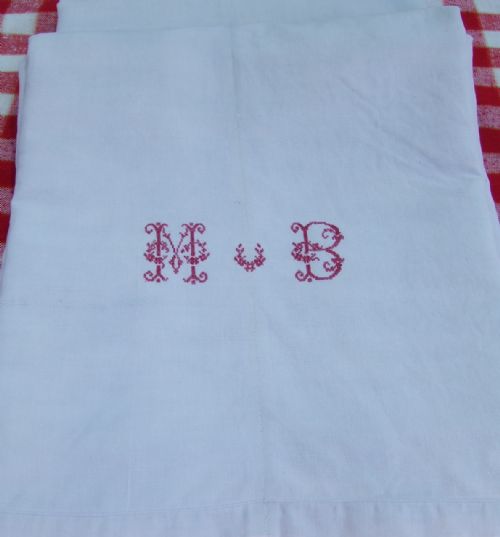 fig 1. Antique French Linen / Hemp Dowry Sheet