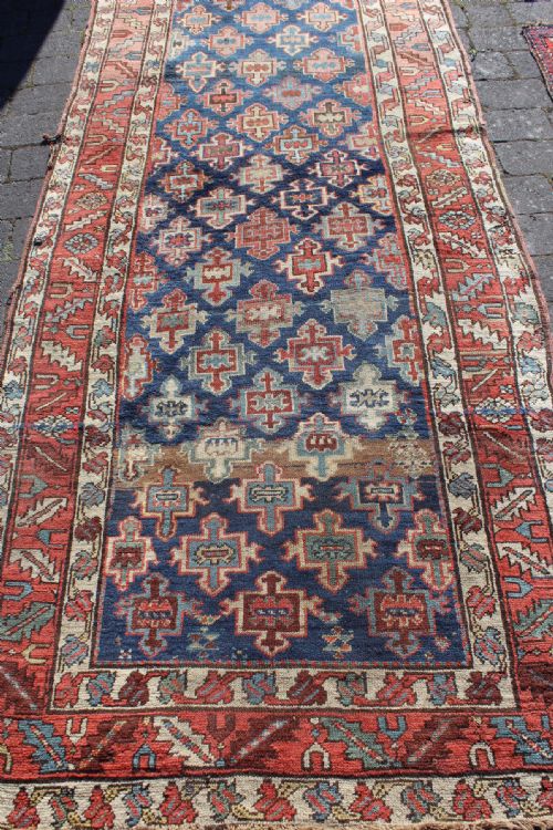 Antique Caucasian Karabagh Long Rug