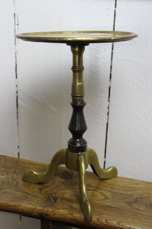 Antique Brass & Iron Trivet in the Form of a Miniagure Georgian Tripod Table