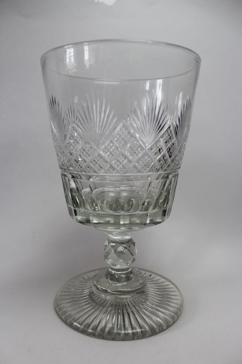 Large Regency Cut Glass Bucket Rummer