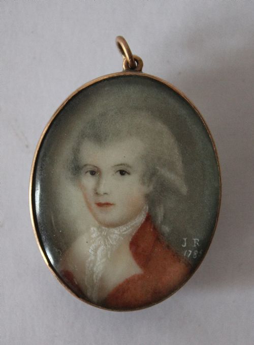 Georgian Memorial Portrait Miniature Reversible Pendant