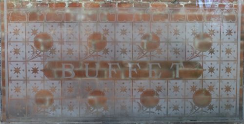 Architectural Acid Etched Buffet Window Panel