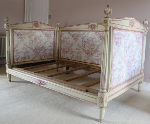 French Directoire Painted Toile De Jouy Bed \ Daybed