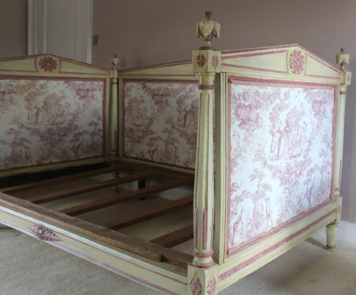 fig 1. French Directoire Painted Toile de Jouy Bed \ Daybed