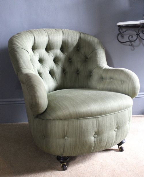 Antique Victorian Button Back Armchair