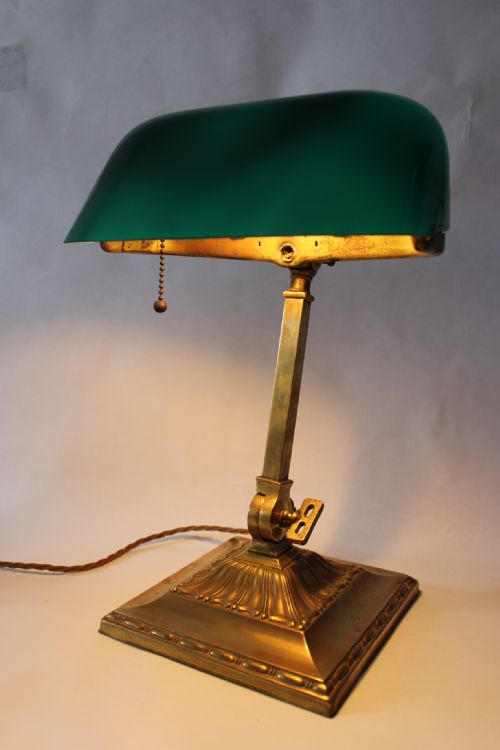American Emeralite Adjustable Brass Bankers Lamp