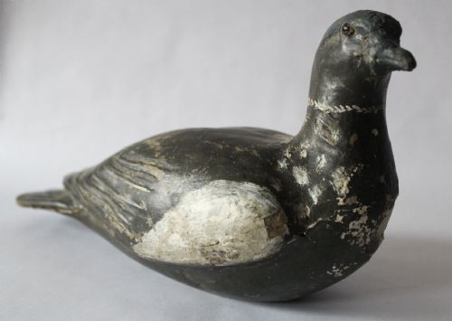 Antique Papier Mache Decoy Pigeon with Original Hand-painted Finish
