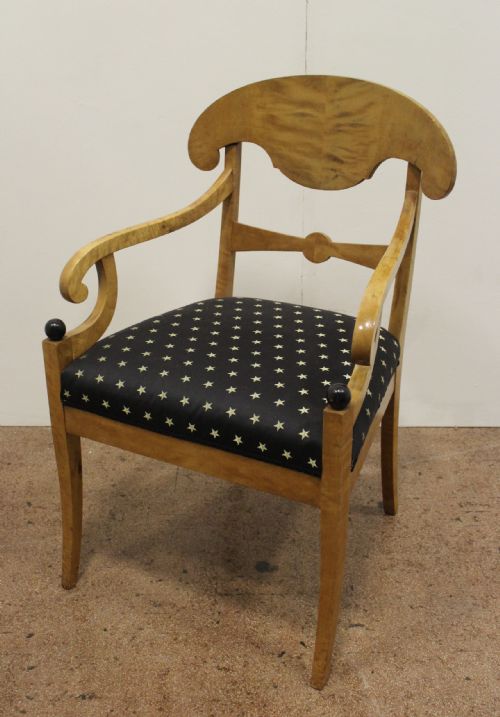 Swedish Biedermeier Satin Birch Armchair