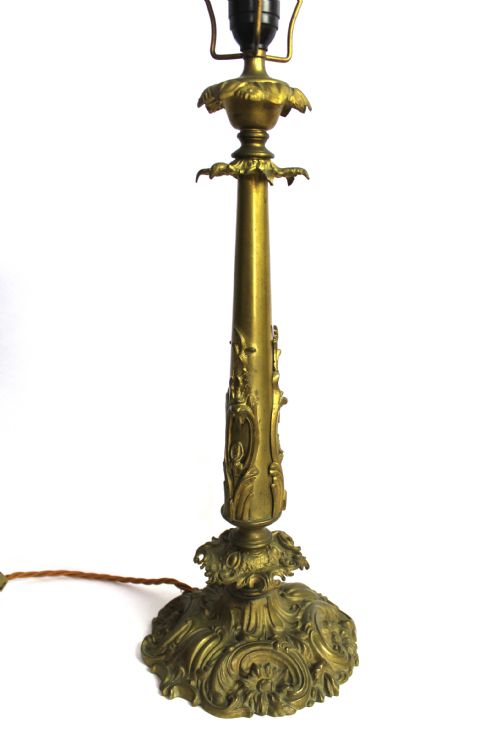 Antique Gilt Brass Table Lamp