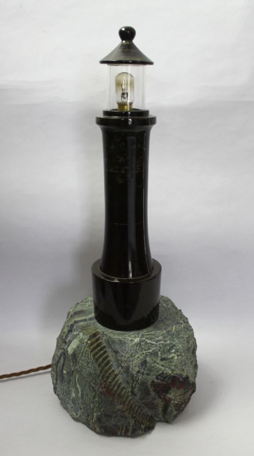 Cornish Serpentine Lighthouse Table Lamp