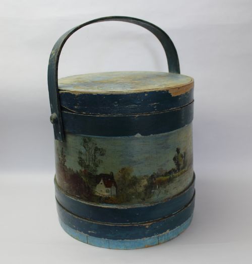 Shaker Style Folk Art Painted Workbox