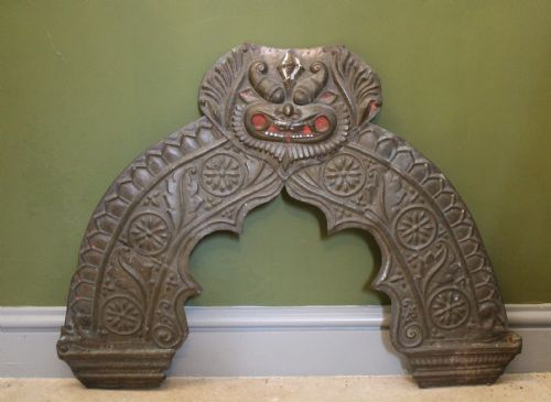 Tibetan Repousse Brass Shrine Panel