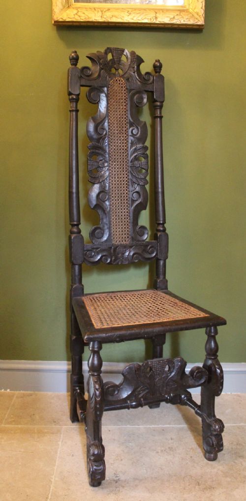 Scottish 17th Century Highback Cane Chair