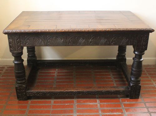 17th/19th Century Carved Oak Refectory Table
