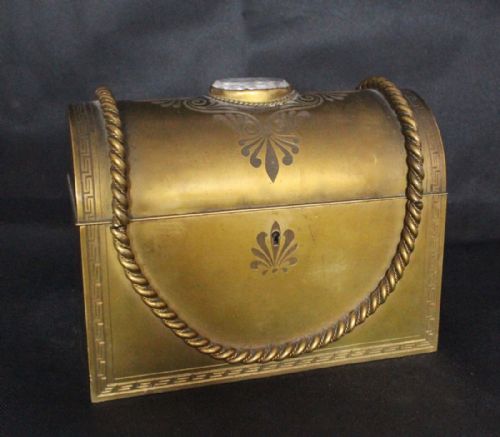 Victorian Gilt Brass Dome Top Stationery Casket