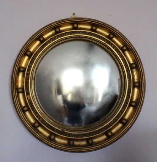 Gilt Convex Mirror with Ball Decorated Frame