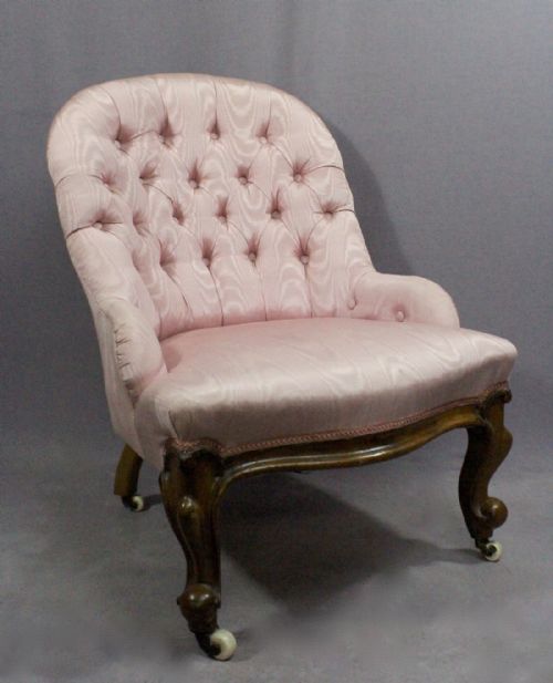 Victorian Mahogany Button Back Bedroom Chair