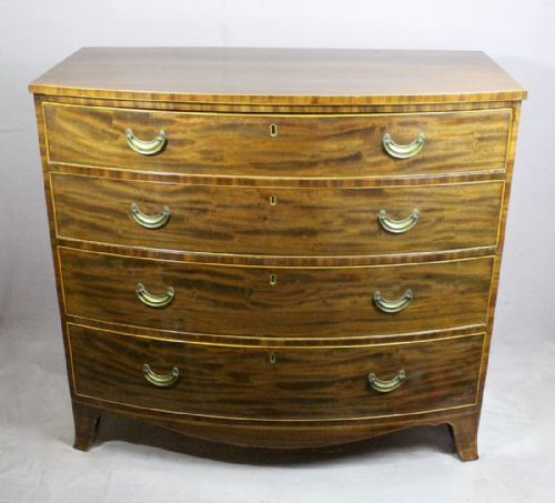 fig 1. Georgian Mahogany Bowfront Chest of Drawers