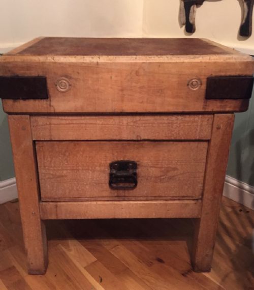 Antique Butcher's Block on Stand
