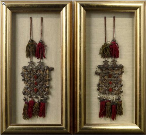 Large Pair of Antique Turkman / Turkomen Silver Necklaces