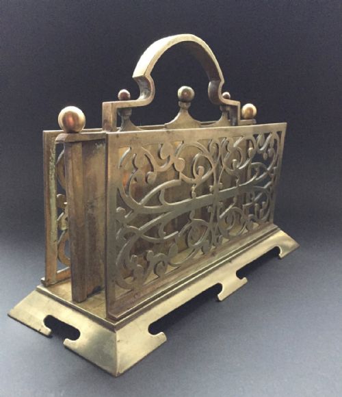 Edwardian Pierced Brass Two Division Letter Rack