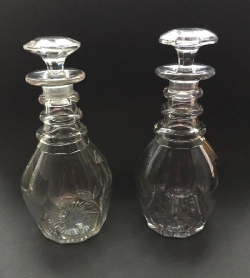 Pair of William IV Cut Glass Decanters