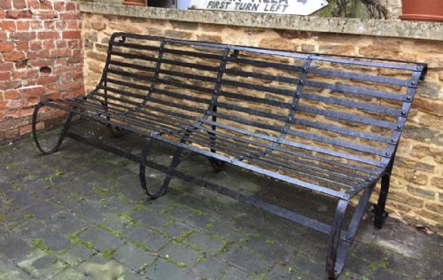 Antique Victorian Wrought Iron Garden Bench