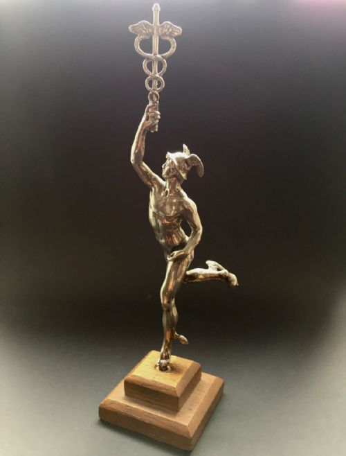 Grand Tour Silver Plated Figure of Mercury After the Antique